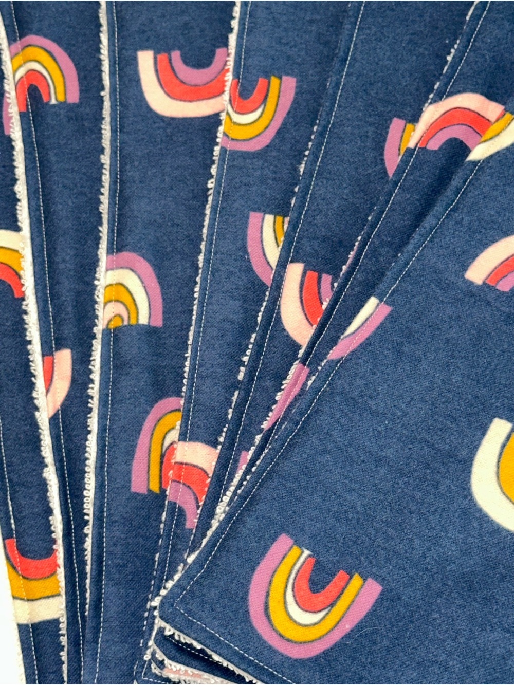 NEW! Handmade NoPaper Hand Towels Navy Pink Retro Arc Terry Cloth Roll 7pc - Picture 7 of 8